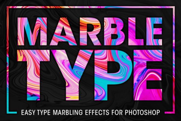 创意抽象纹理系列：充满活力的抽象大理石效果智能图层 Marble Type