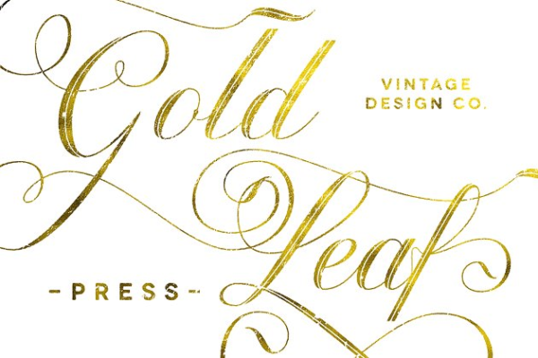 奢华金色叶子纹理图层样式 Gold Leaf Press – Glitter Update