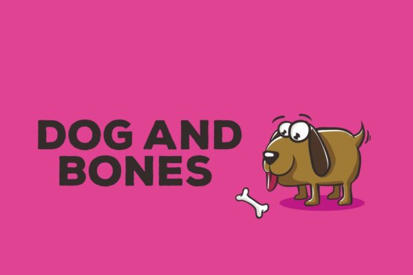 小狗&骨头矢量插画设计素材 Dog and Bones Illustration Artwork Vector