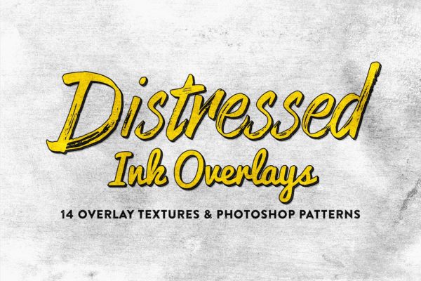 14款仿旧做旧风格油墨图层样式 14 Distressed Ink Overlays
