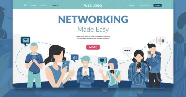 网站着陆页设计互联网社交手绘插画模板 Networking Modern Landing Page Hero缩略图 网站着陆页设计互联网社交手绘插画模板 Networking Modern Landing Page Hero