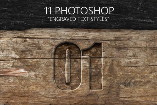 11种雕刻文字图层样式 11 Engraved Text Styles