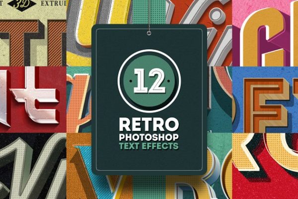 12款复古文本图层样式v1 Retro Text Effects Vol.01缩略图 12款复古文本图层样式v1 Retro Text Effects Vol.01