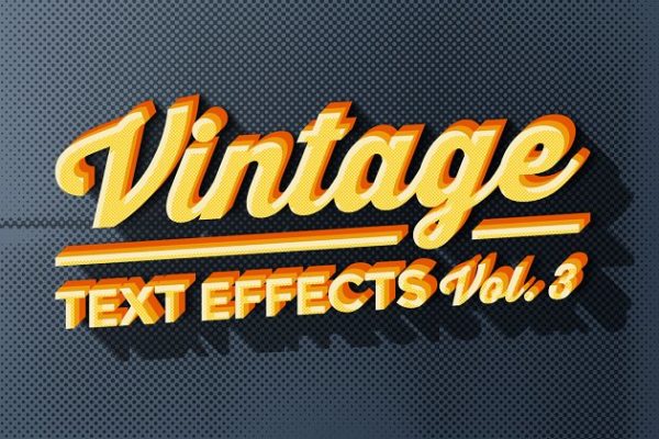 复古风格质感字体文本图层样式合集v3 Vintage Text Effects Vol.3缩略图 复古风格质感字体文本图层样式合集v3 Vintage Text Effects Vol.3