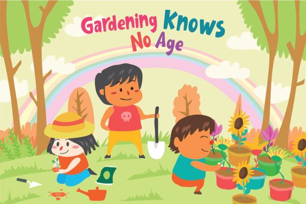 儿童乐园主题手绘矢量插画素材 Gardening Friends – Vector Illustration缩略图 儿童乐园主题手绘矢量插画素材 Gardening Friends – Vector Illustration