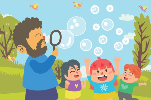 亲子活动主题矢量图设计素材 Play Bubble – Vector Illustration