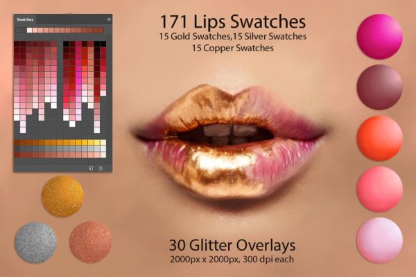 数码绘画唇彩PS调色板 Lips Swatches for Digital Painting缩略图 数码绘画唇彩PS调色板 Lips Swatches for Digital Painting