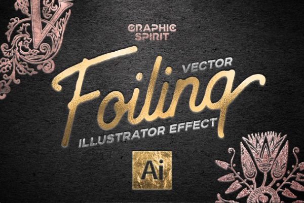 华丽金箔烫金效果PS图层样式 for AI Foil Stamp Effect For Illustrator缩略图 华丽金箔烫金效果PS图层样式 for AI Foil Stamp Effect For Illustrator