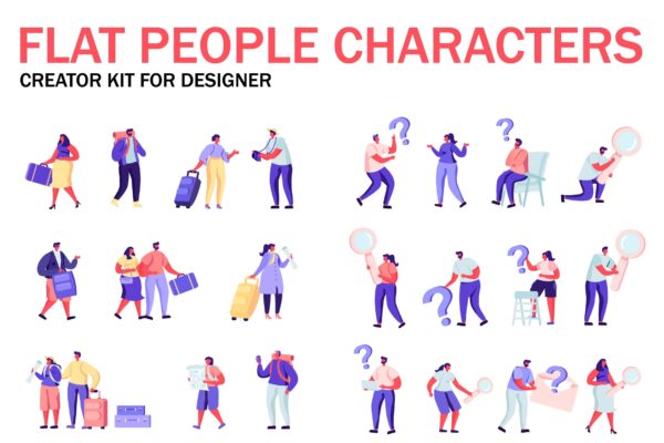 扁平化设计风格虚拟人物角色图形设计工具包v8 Flat People Character Creator Kit缩略图 扁平化设计风格虚拟人物角色图形设计工具包v8 Flat People Character Creator Kit