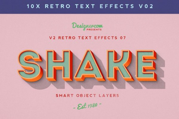 80年代复古风格文本特效PS字体样式v1 Retro Text Effects V2