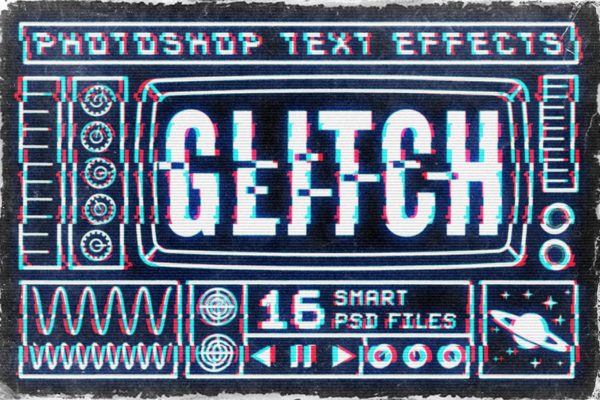 毛刺字体特效设计PSD模板 Photoshop Glitch Text Effects缩略图 毛刺字体特效设计PSD模板 Photoshop Glitch Text Effects