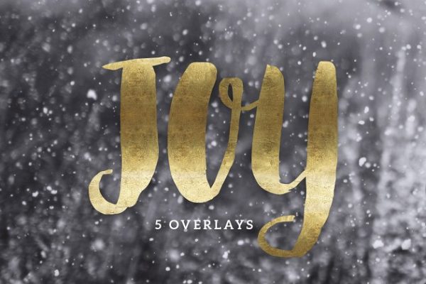 一套精美的手绘圣诞金箔字母装饰素材  Christmas Gold Foil Lettering