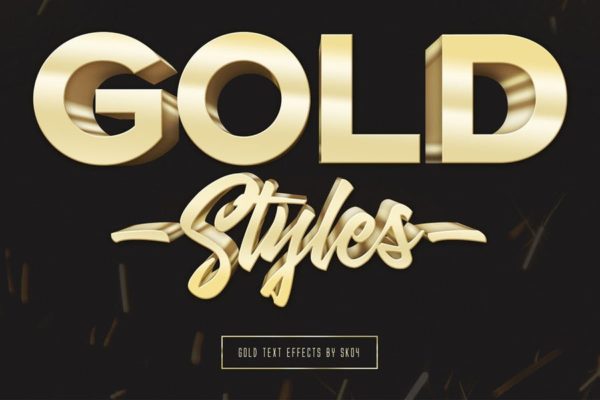 3D金色金属文本文字特效PSD分层模板 3D Gold Text Effects – 10 PSD