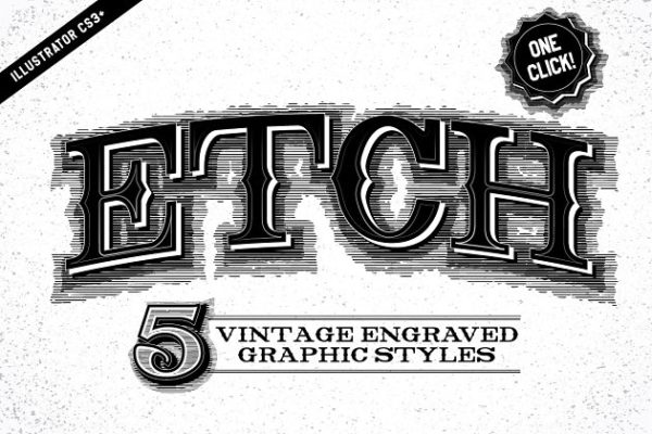 复古蚀刻腐蚀AI图层样式 Etch Vintage Graphic Styles