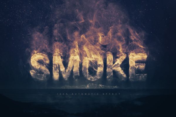 大气烟雾萦绕字体特效PSD分层模板 Smoke Logo Text Effect