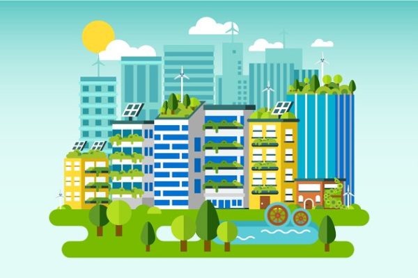 绿色生态城市平面概念图 Green City Flat Concept