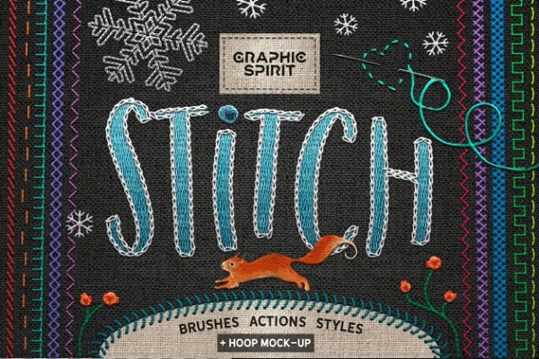 裁缝缝线效果PS笔刷 STITCH Effect Photoshop Tooklit缩略图 裁缝缝线效果PS笔刷 STITCH Effect Photoshop Tooklit