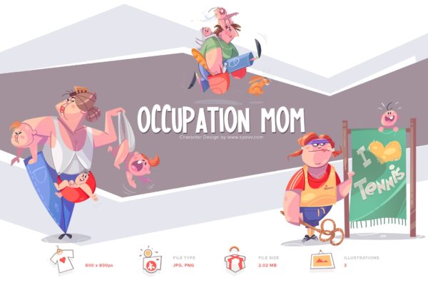 职业妈妈手绘卡通形象设计PNG素材 Occupation Mom缩略图 职业妈妈手绘卡通形象设计PNG素材 Occupation Mom
