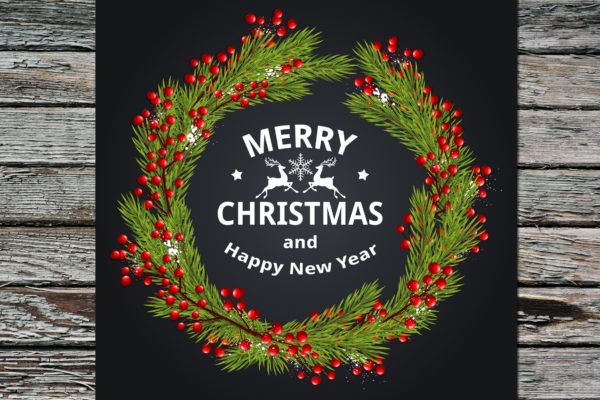 圣诞节装饰花环矢量设计素材 Decorative Christmas Wreath缩略图 圣诞节装饰花环矢量设计素材 Decorative Christmas Wreath