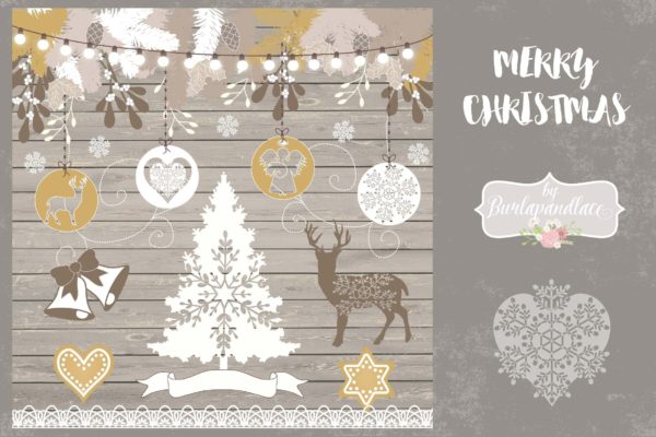 圣诞节主题矢量手绘设计素材 Merry Christmas design