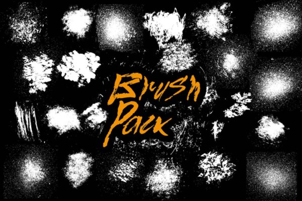 22款泼墨风格AI&PS笔刷 22 Splatter Brushes Pack