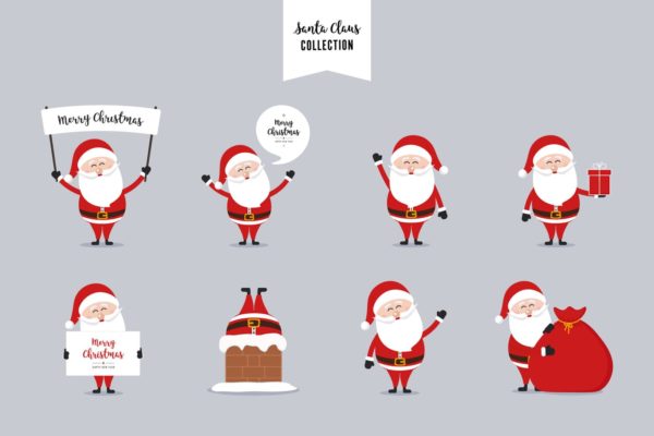 圣诞老人矢量设计素材 Santa Claus Christmas Vector Collection