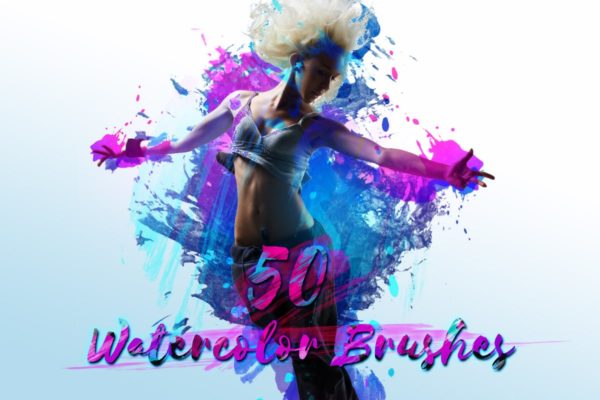 50款水彩手绘数码绘画PS笔刷合集 50 Watercolor Brushes缩略图 50款水彩手绘数码绘画PS笔刷合集 50 Watercolor Brushes