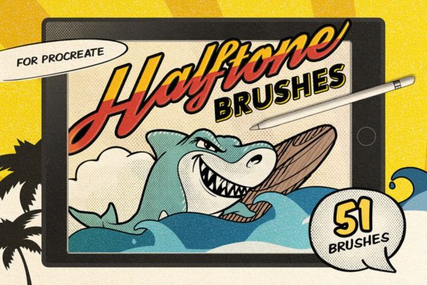 复古美式漫画效果生成Procreate笔刷 Vintage Comic Procreate Brushes