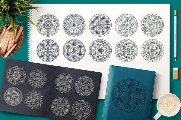 圆形曼陀罗花纹神圣几何图案矢量素材包 Sacred Geometric Mandalas Collection缩略图 圆形曼陀罗花纹神圣几何图案矢量素材包 Sacred Geometric Mandalas Collection