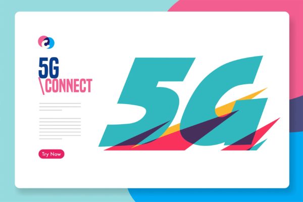 5G高速网络技术主题网站插画素材 5G casual graphic web template缩略图 5G高速网络技术主题网站插画素材 5G casual graphic web template