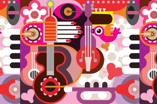 音乐主题矢量抽象背景素材 Abstract Musical Background