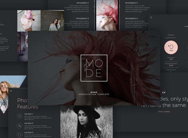 时尚主题 PPT&Keynote 幻灯片模板 Mode Keynote Presentation Template