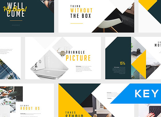 独特几何图形排版的Keynote幻灯片模板下载 [key]