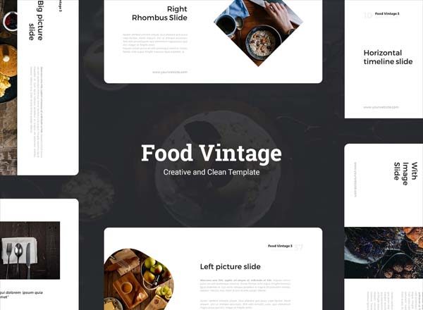 第一素材下午茶：高端美食PPT模板套装下载[PPTX,KEY]