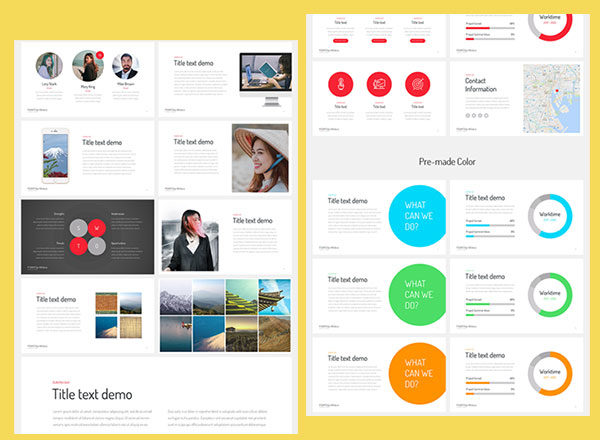 功能齐全兼有5种配色的免费KEY模板 Picanto Keynote template free download