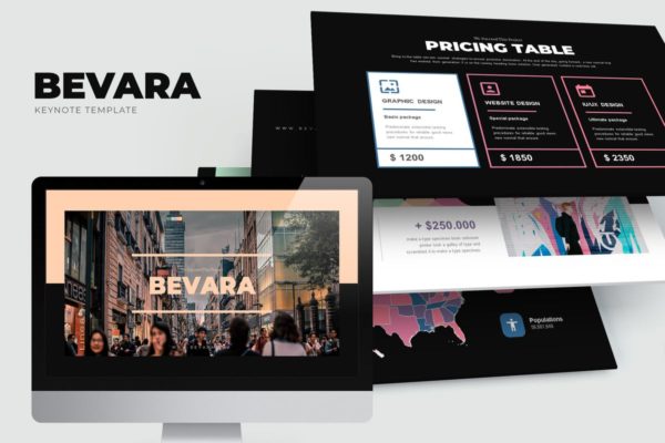 多用途企业商务Keynote幻灯片模板 Bevara : Street Photo Keynote Template