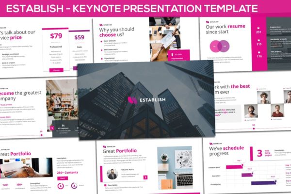 创意互联网项目演示Keynote幻灯片模板 Establish – Creative Keynote Template