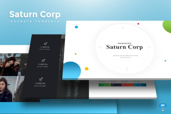 企业全方位宣传Keynote演示文稿设计模板精选 Saturn Corp – Keynote Template