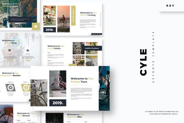自行车品牌宣传推广Keynote幻灯片模板 Cycle – Keynote Template