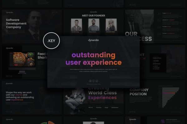 高逼格创意设计公司适用Keynote幻灯片模板精选 Dynamite – Creative Keynote Presentation