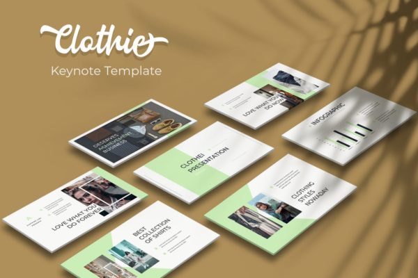 服装市场调研报告Keynote幻灯片模板精选 Clothie – Keynote Template