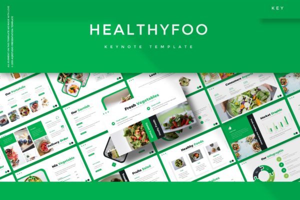 健康饮食文化Keynote幻灯片模板精选 Healthyfoo – Keynote Template