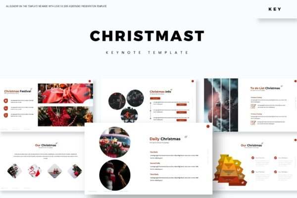 圣诞节主题Keynote幻灯片设计模板精选 Christmas – Keynote Template