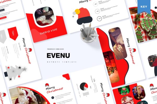 圣诞节主题Keynote幻灯片设计模板精选 Evenue | Keynote Template