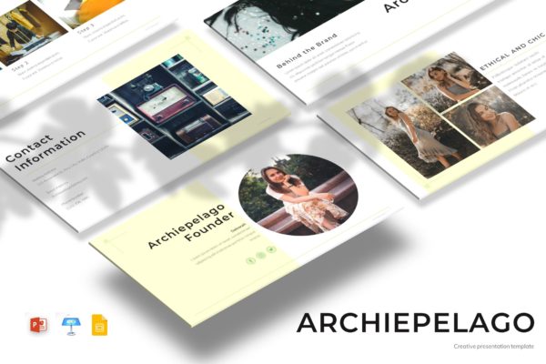 时尚服饰品牌推广三合一幻灯片设计模板精选[PPT/Sildes/Keynote] Archiepelago