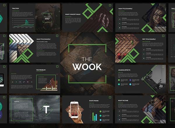 第一素材下午茶：一套有逼格的文艺范的高端PPT演示模板下载[pptx,黑色+白色]