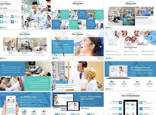 蚂蚁素材下午茶：完美的医疗项目相关业务的PPT模版套装下载[PPTX]