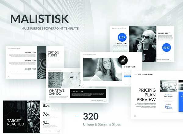 多用途幻灯片演示模板集合 Malistisk Multipurpose Powerpoint