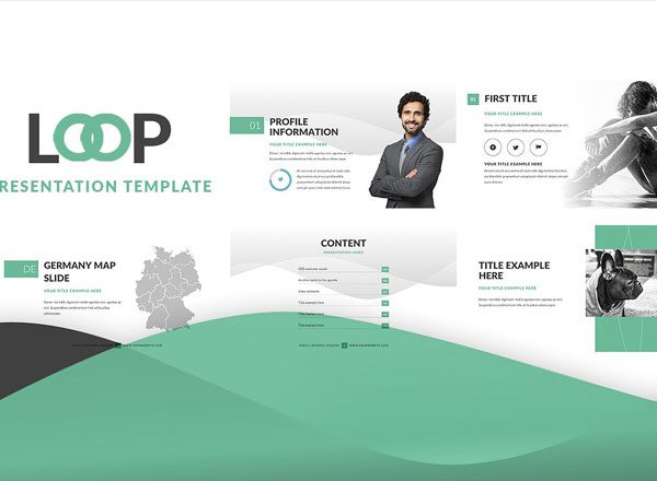 一套清新的适合新科技项目讲解的幻灯片模版下载[PSD]