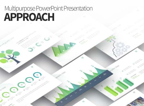 第一素材下午茶：绿色清新的多用途PPT汇报模版下载[PPTX]